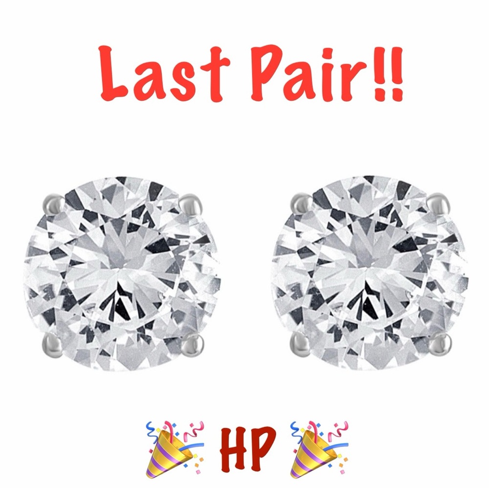 Lab-Created White Sapphire Stud Earrings